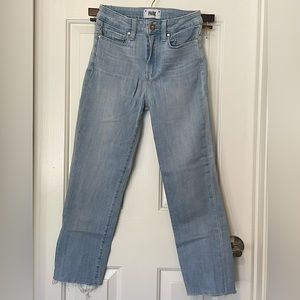 PAIGE Hoxton Raw Crop Lightwash Denim Pants Size 25